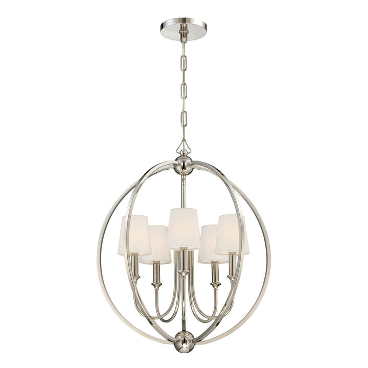 Libby Langdon Sylvan 5 Light Polished Nickel Chandelier Crystorama