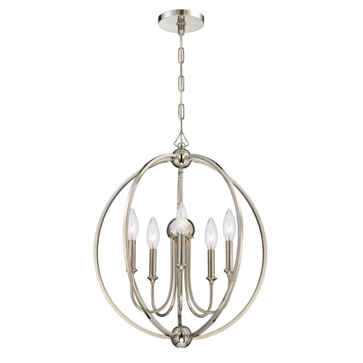 Libby Langdon Sylvan 5 Light Polished Nickel Chandelier Crystorama