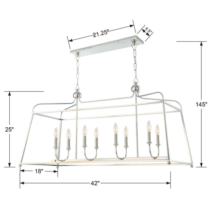 Libby Langdon Sylvan 8 Light Polished Nickel Chandelier Crystorama