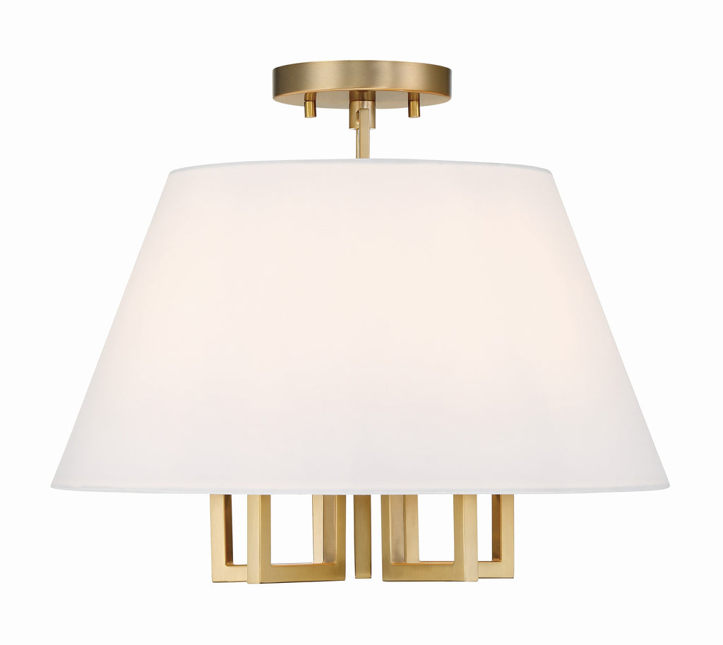 Crystorama Crystorama Libby Langdon Westwood 5 Light Vibrant Gold Semi Flush Mount