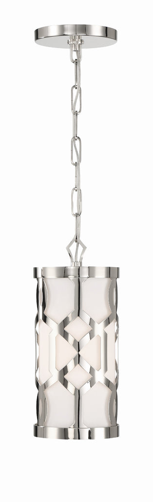 Libby Langdon Jennings 1 Light Polished Nickel Mini Pendant Crystorama