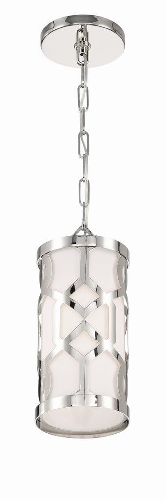 Libby Langdon Jennings 1 Light Polished Nickel Mini Pendant Crystorama