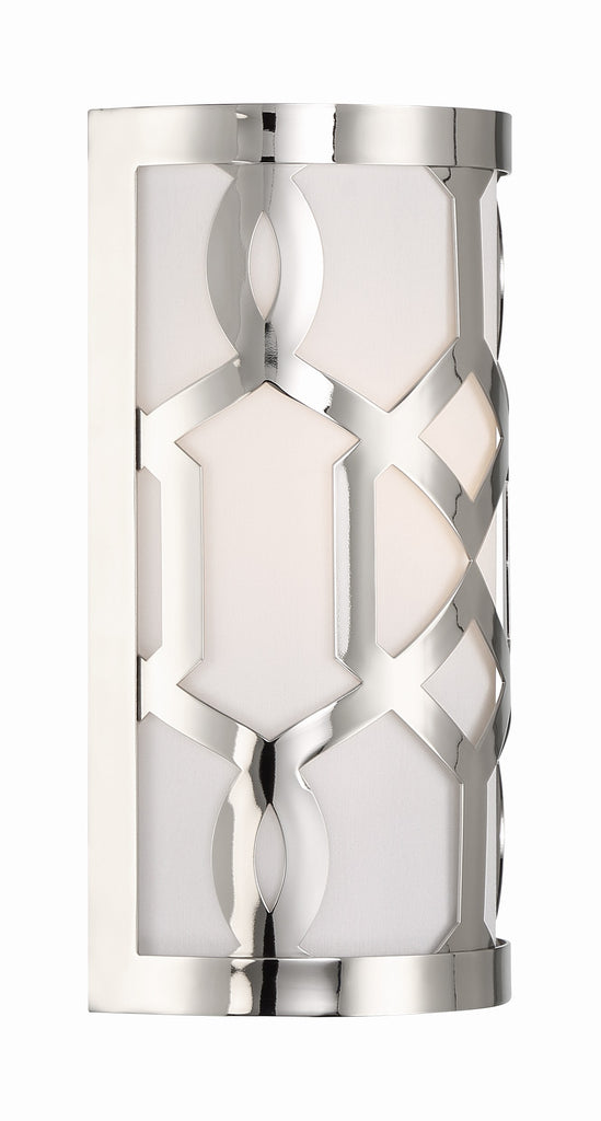 Libby Langdon Jennings 1 Light Polished Nickel Sconce Crystorama