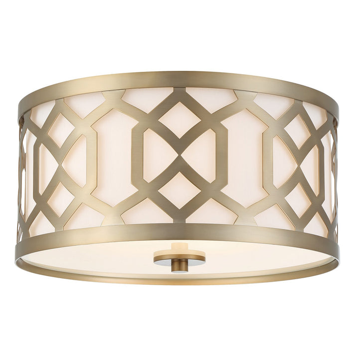 Crystorama Crystorama Libby Langdon Jennings 3 Light Aged Brass Flush Mount