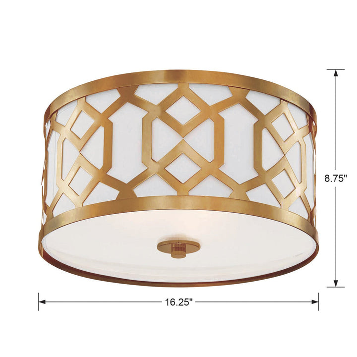 Crystorama Crystorama Libby Langdon Jennings 3 Light Aged Brass Flush Mount