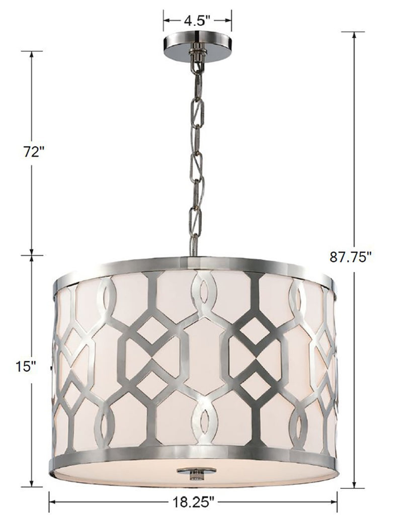 Libby Langdon Jennings 3 Light Polished Nickel Chandelier Crystorama