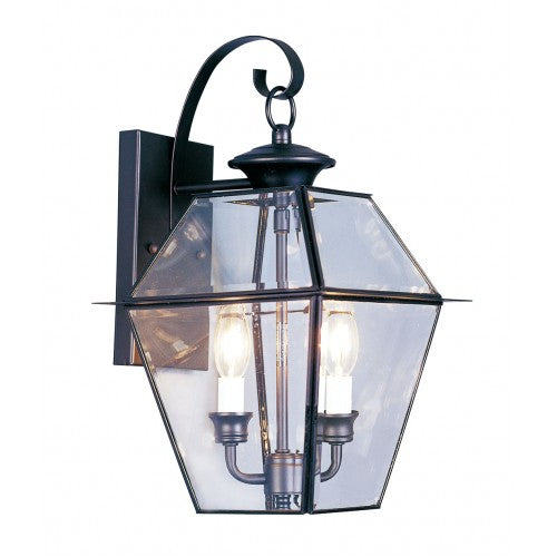 2 Light Black Outdoor Wall Lantern Livex