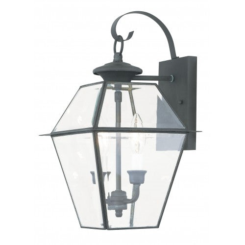 2 Light Charcoal Outdoor Wall Lantern Livex