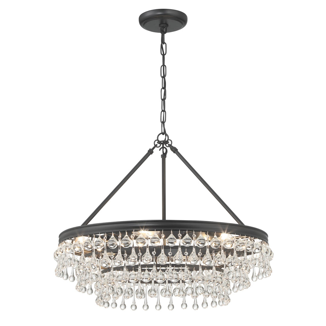 Calypso 6 Light Matte Black Chandelier Crystorama