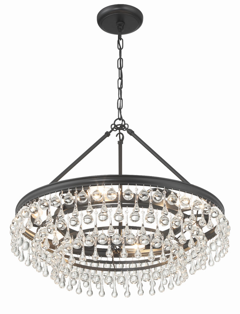 Calypso 6 Light Matte Black Chandelier Crystorama