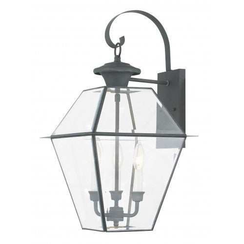 3 Light Charcoal Outdoor Wall Lantern Livex