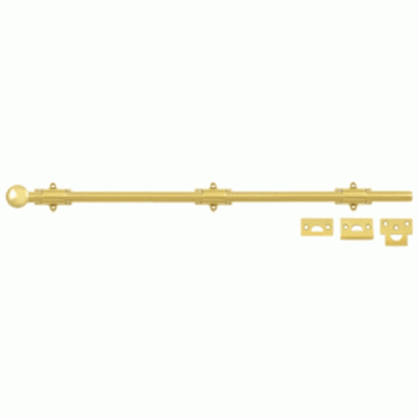 DELTANA 24 Inch Deltana Heavy Duty Surface Bolt (Polished Brass Finish)