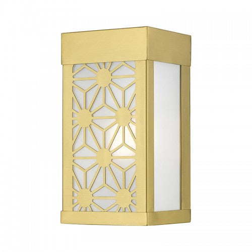 1 Light Satin Gold Outdoor ADA Small Sconce Livex