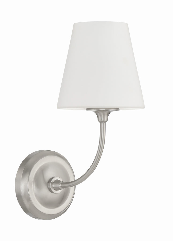 Libby Langdon Sylvan 1 Light Brushed Nickel Sconce Crystorama