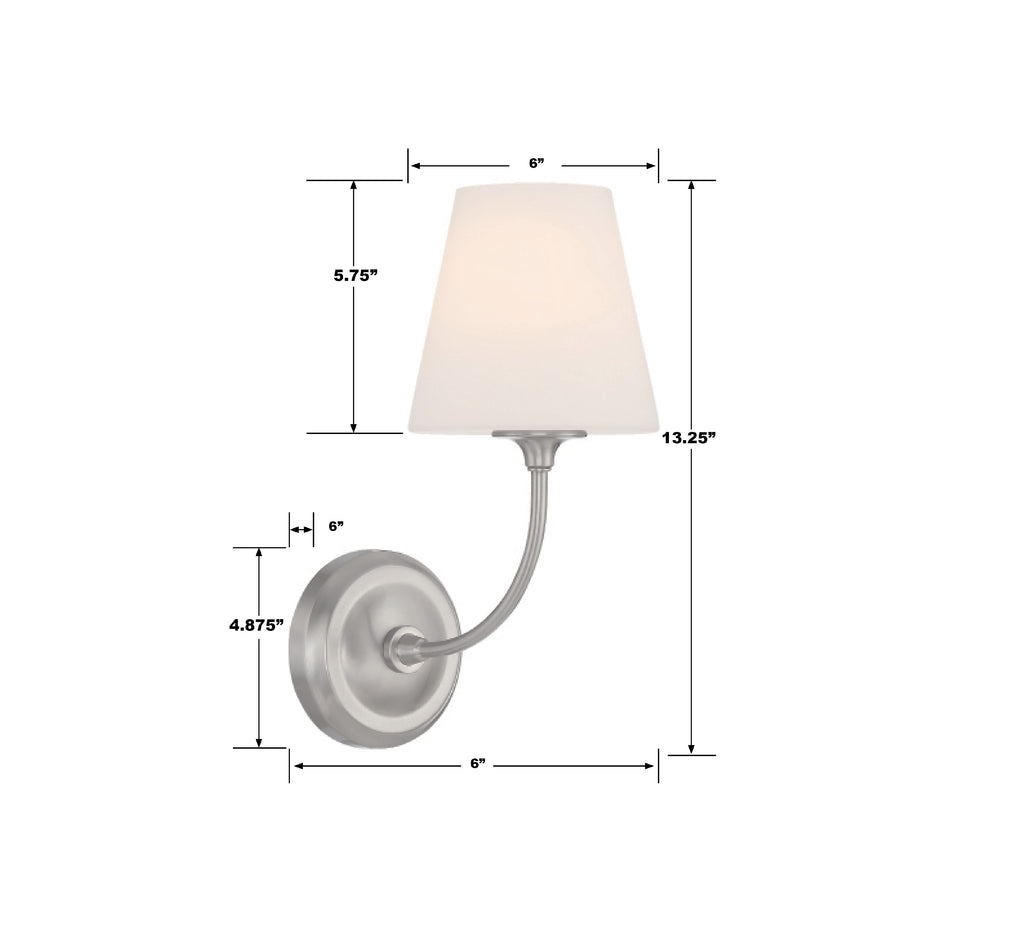 Libby Langdon Sylvan 1 Light Brushed Nickel Sconce Crystorama