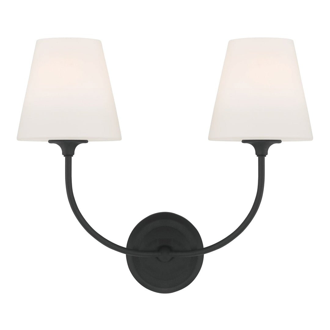 Libby Langdon Sylvan 2 Light Black Forged Sconce Crystorama