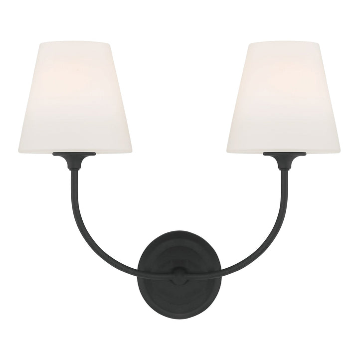 Libby Langdon Sylvan 2 Light Black Forged Sconce Crystorama