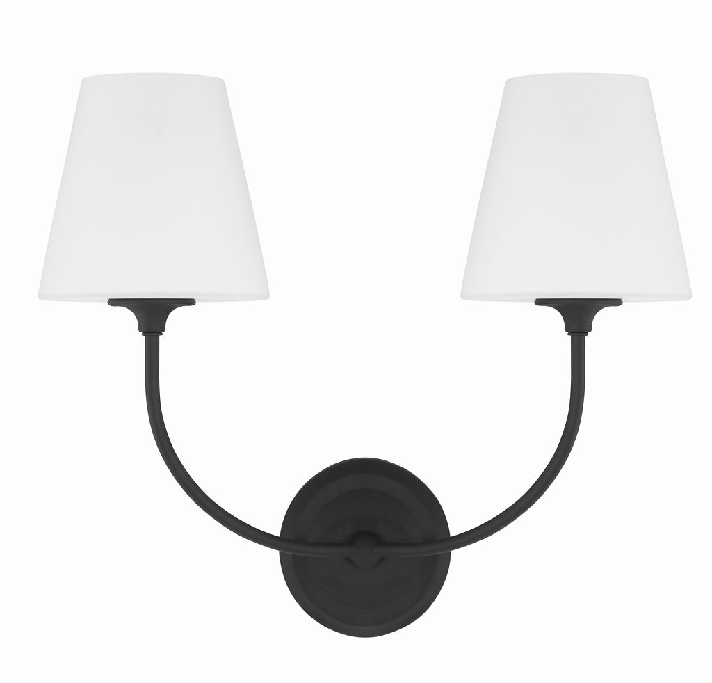 Libby Langdon Sylvan 2 Light Black Forged Sconce Crystorama