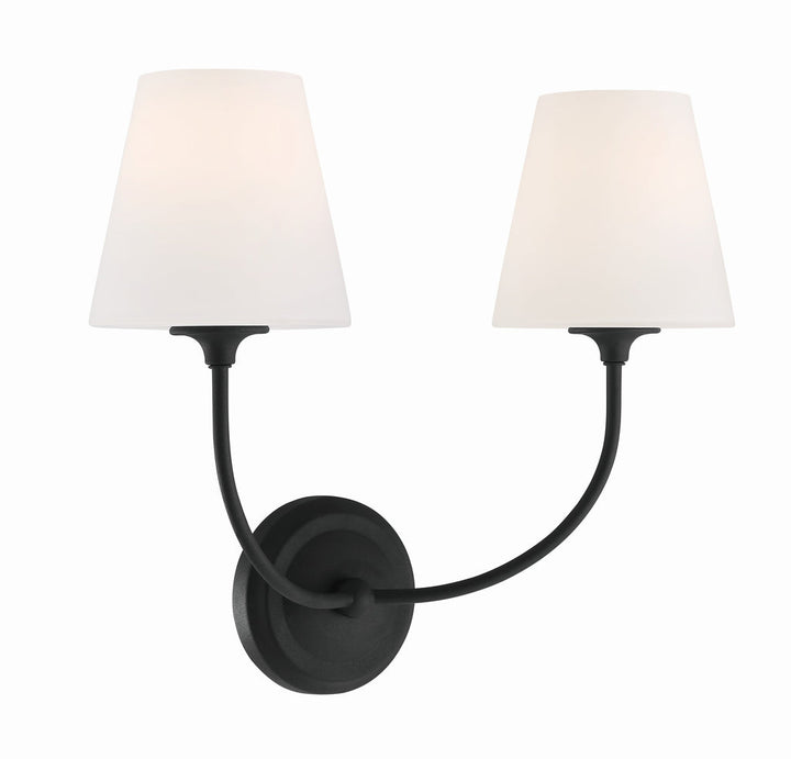 Libby Langdon Sylvan 2 Light Black Forged Sconce Crystorama