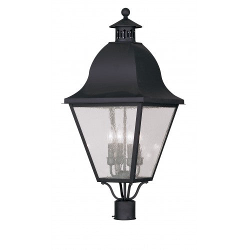 4 Light Black Outdoor Post Top Lantern Livex