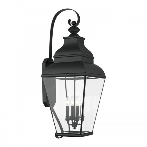 4 Light Black Outdoor Wall Lantern Livex