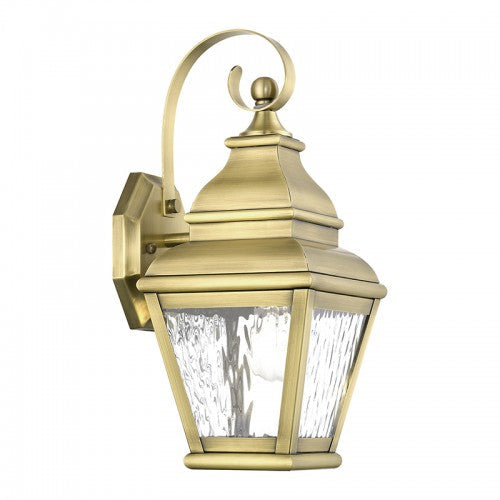 1 Light Antique Brass Outdoor Wall Lantern Livex