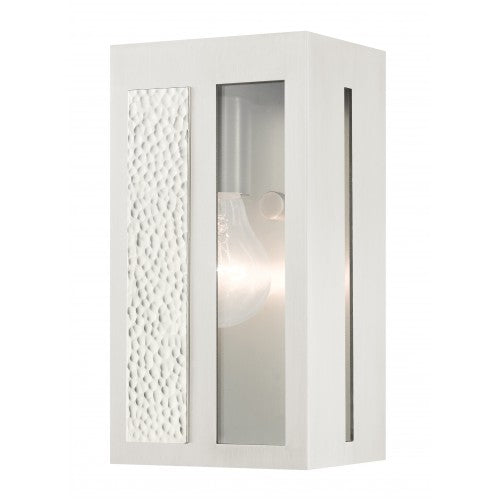 1 Light Brushed Nickel Outdoor ADA Wall Lantern Livex