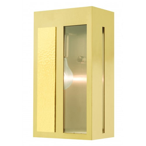 1 Light Satin Brass Outdoor ADA Wall Lantern Livex