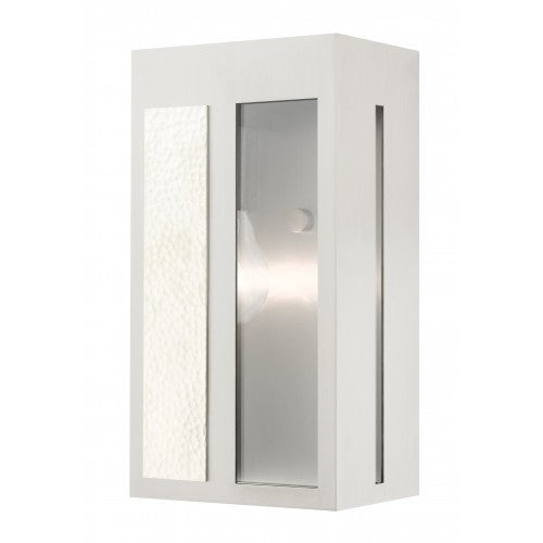 1 Light Brushed Nickel Outdoor ADA Wall Lantern Livex