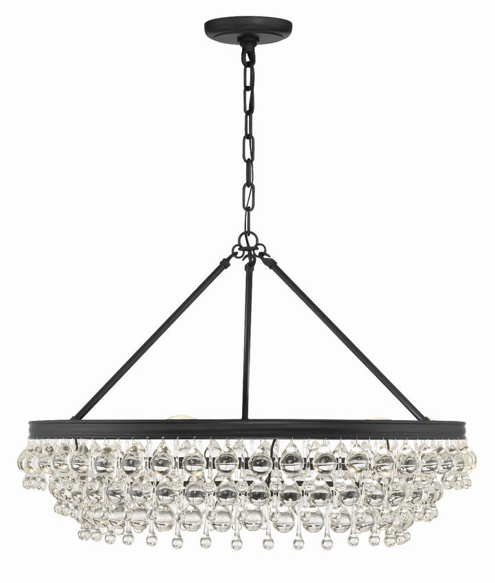 Calypso 6 Light Matte Black Chandelier Crystorama