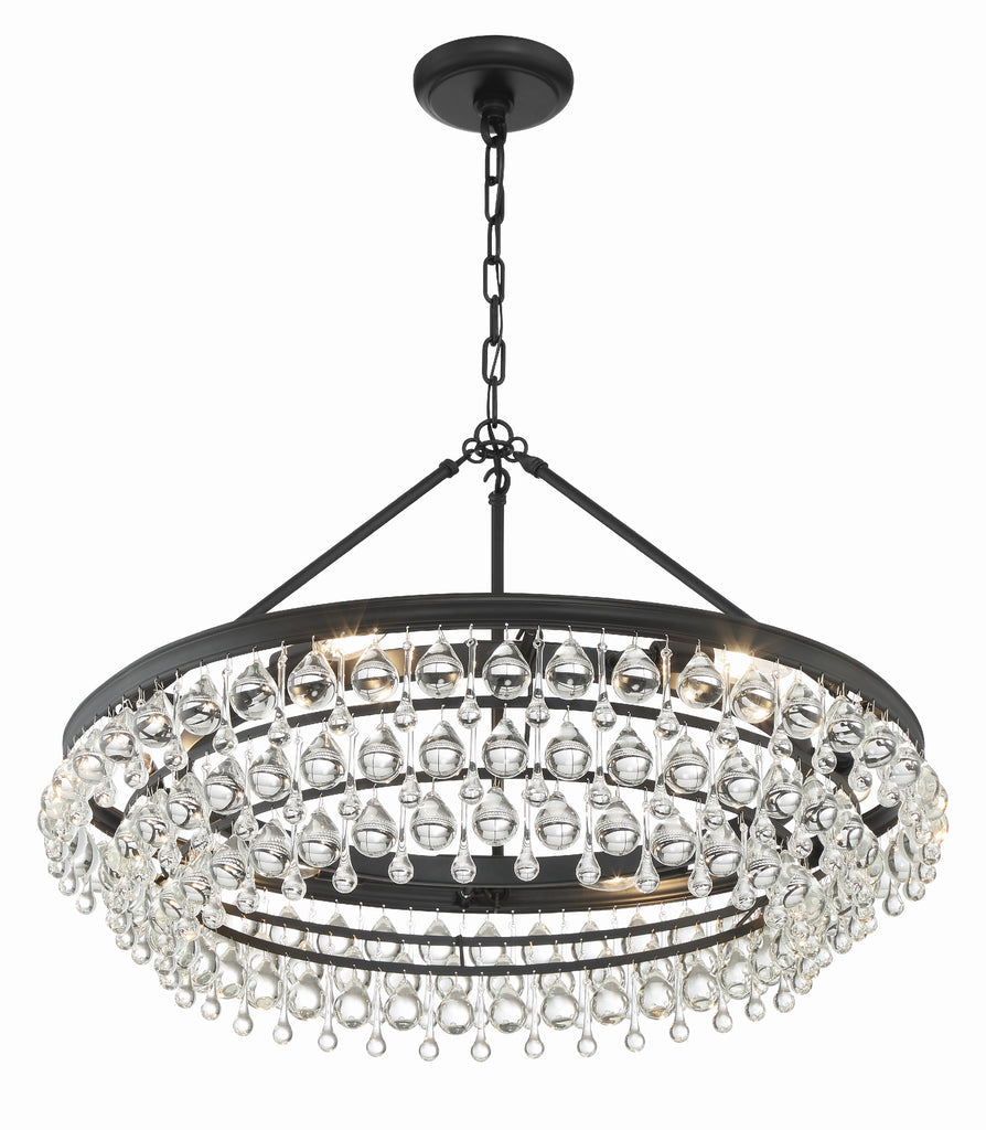 Calypso 6 Light Matte Black Chandelier Crystorama