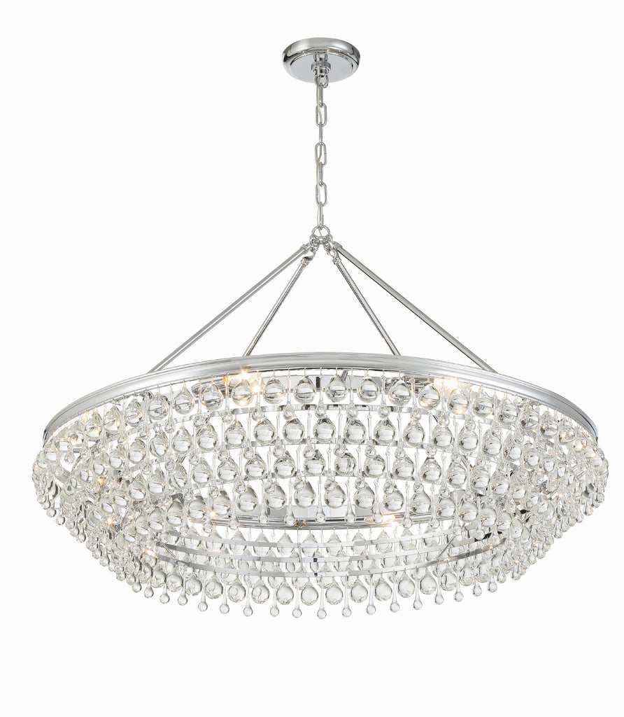 Calypso 8 Light Crystal Teardrop Polished Chrome Chandelier Crystorama