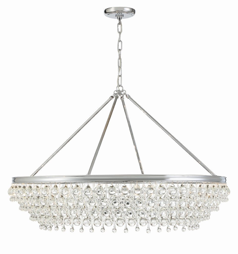 Calypso 8 Light Crystal Teardrop Polished Chrome Chandelier Crystorama