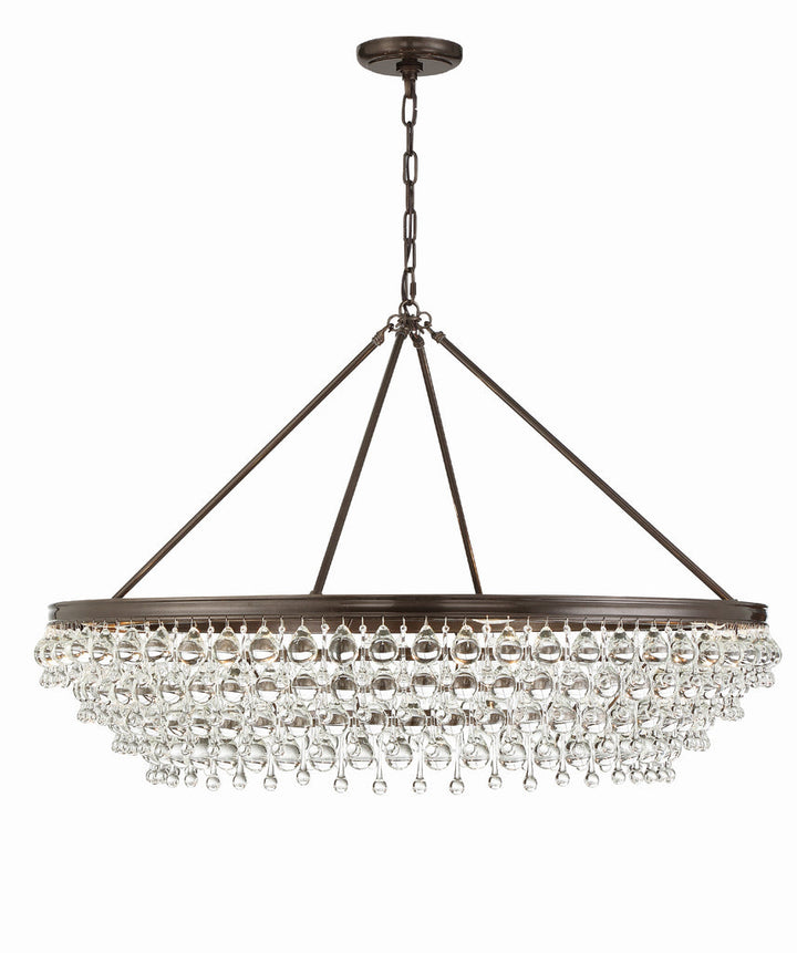 Calypso 8 Light Crystal Teardrop Vibrant Bronze Chandelier Crystorama