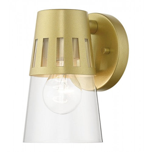 1 Light Soft Gold Outdoor Small Wall Lantern Livex