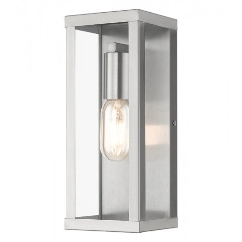 1 Light Brushed Nickel Outdoor ADA Medium Wall Lantern Livex