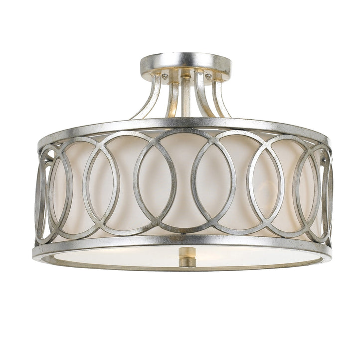 Crystorama Crystorama Libby Langdon Graham 3 Light Antique Silver Semi Flush Mount