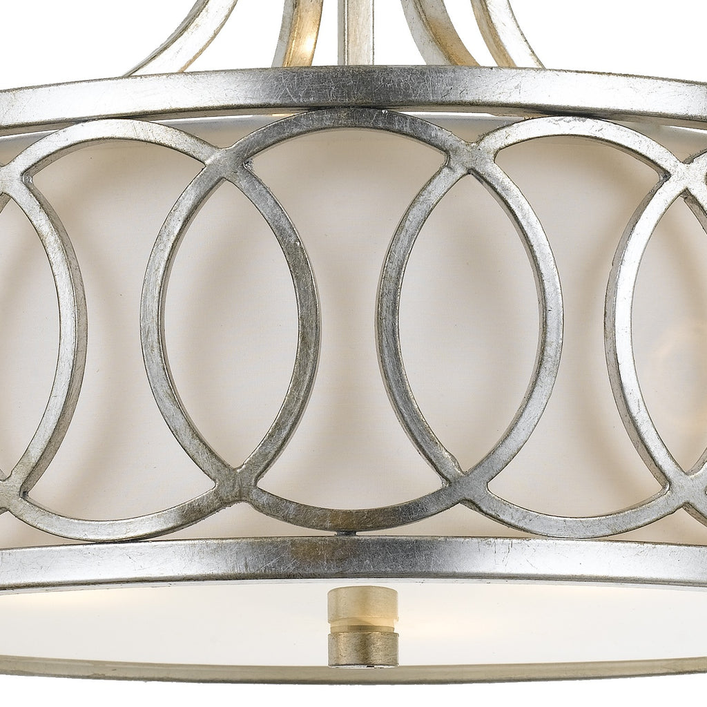 Crystorama Crystorama Libby Langdon Graham 3 Light Antique Silver Semi Flush Mount