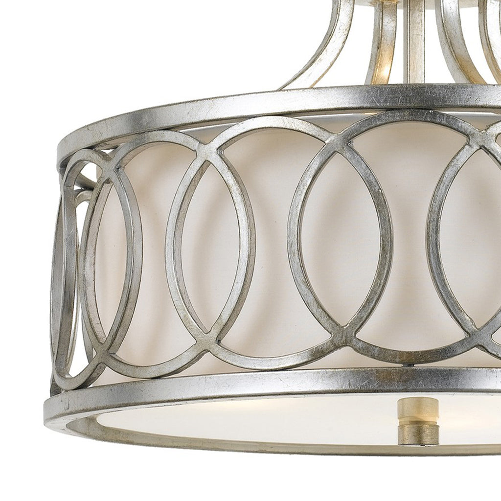 Crystorama Crystorama Libby Langdon Graham 3 Light Antique Silver Semi Flush Mount