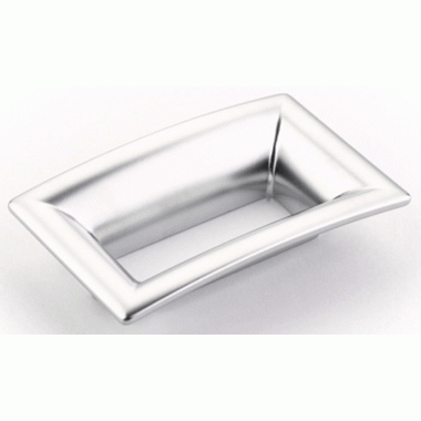 SCHAUB 3 1/2 Inch (2 1/2 Inch c-c) Finestrino Flared Rectangle Pull (Matte Chrome Finish)