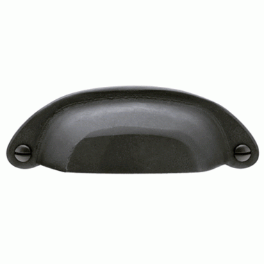 EMTEK 3 1/2 Inch (3 Inch c-c) Sandcast Bronze Ranch Bin Pull (Flat Black Finish)