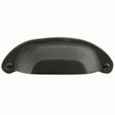 EMTEK 3 1/2 Inch (3 Inch c-c) Sandcast Bronze Ranch Bin Pull (Medium Bronze Finish)