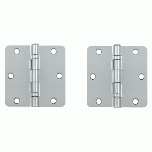 DELTANA 3 1/2 Inch x 3 1/2 Inch Ball Bearing Steel Hinge (Chrome Finish)