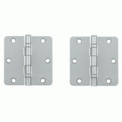 DELTANA 3 1/2 Inch x 3 1/2 Inch Ball Bearing Steel Hinge (Chrome Finish)