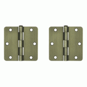 DELTANA 3 1/2 Inch x 3 1/2 Inch Steel Hinge (Antique Brass Finish)