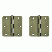 DELTANA 3 1/2 Inch x 3 1/2 Inch Steel Hinge (Antique Brass Finish)