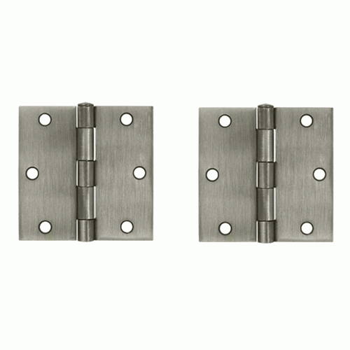 DELTANA 3 1/2 Inch x 3 1/2 Inch Steel Hinge (Antique Nickel Finish)