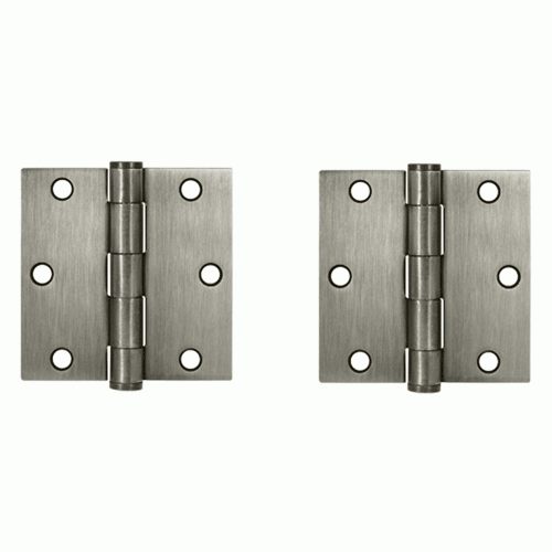 DELTANA 3 1/2 Inch x 3 1/2 Inch Heavy Duty Steel Hinge (Antique Nickel Finish)