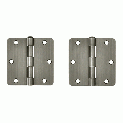 DELTANA 3 1/2 Inch x 3 1/2 Inch Steel Hinge (Antique Nickel Finish)