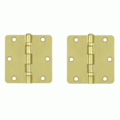 DELTANA 3 1/2 Inch x 3 1/2 Inch Ball Bearing Steel Hinge (Brushed Brass Finish)